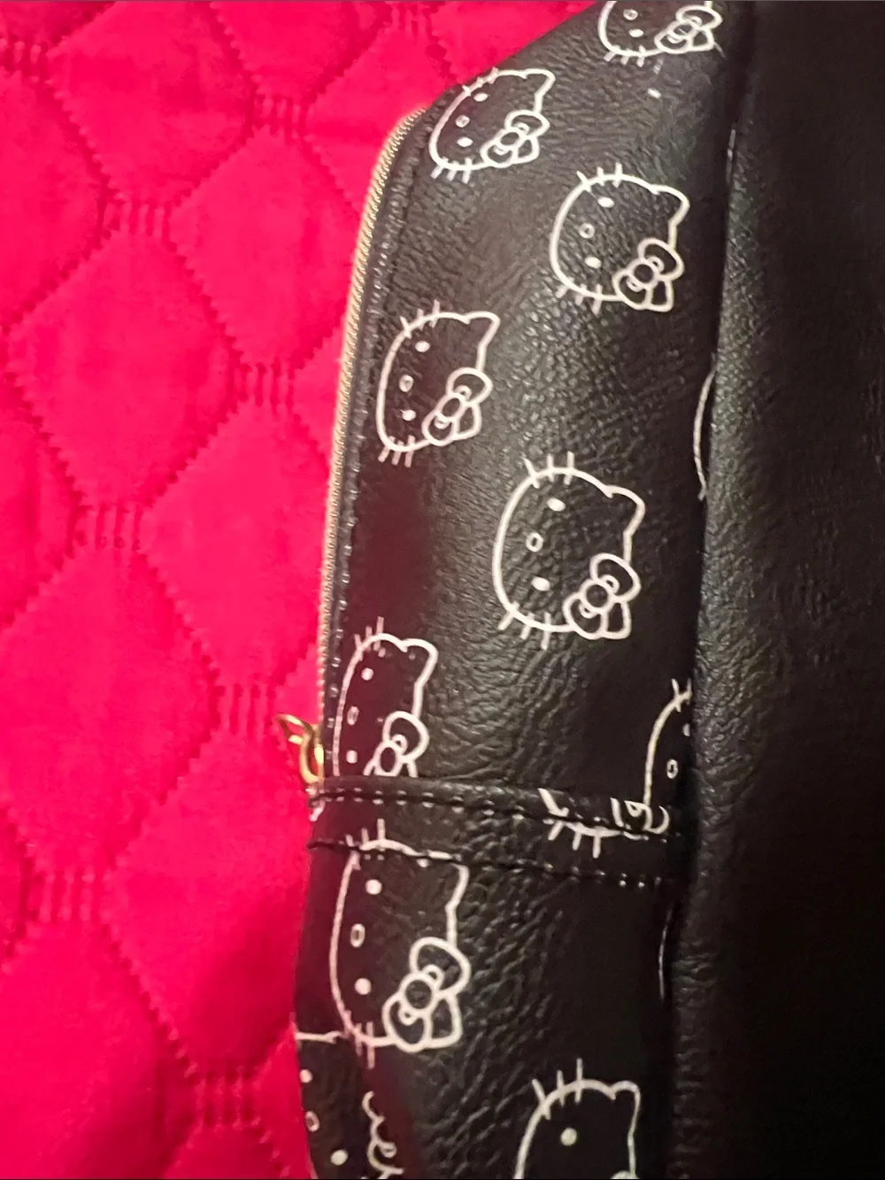 Hello Kitty Black Backpack with Red Bow Accent